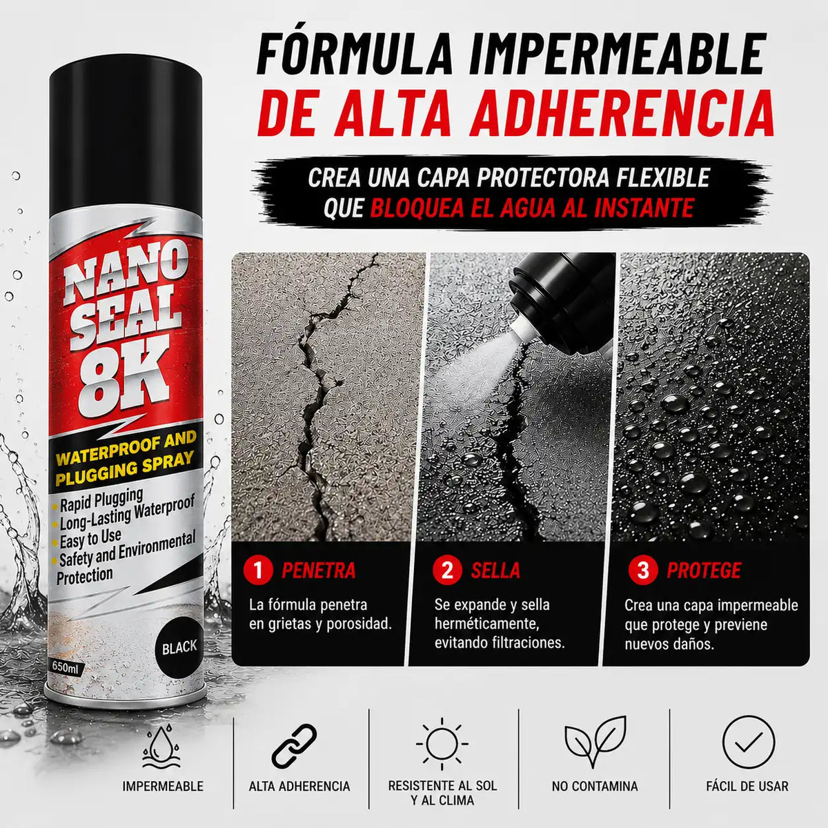 Spray Sellador Nano Seal 8k 650ml