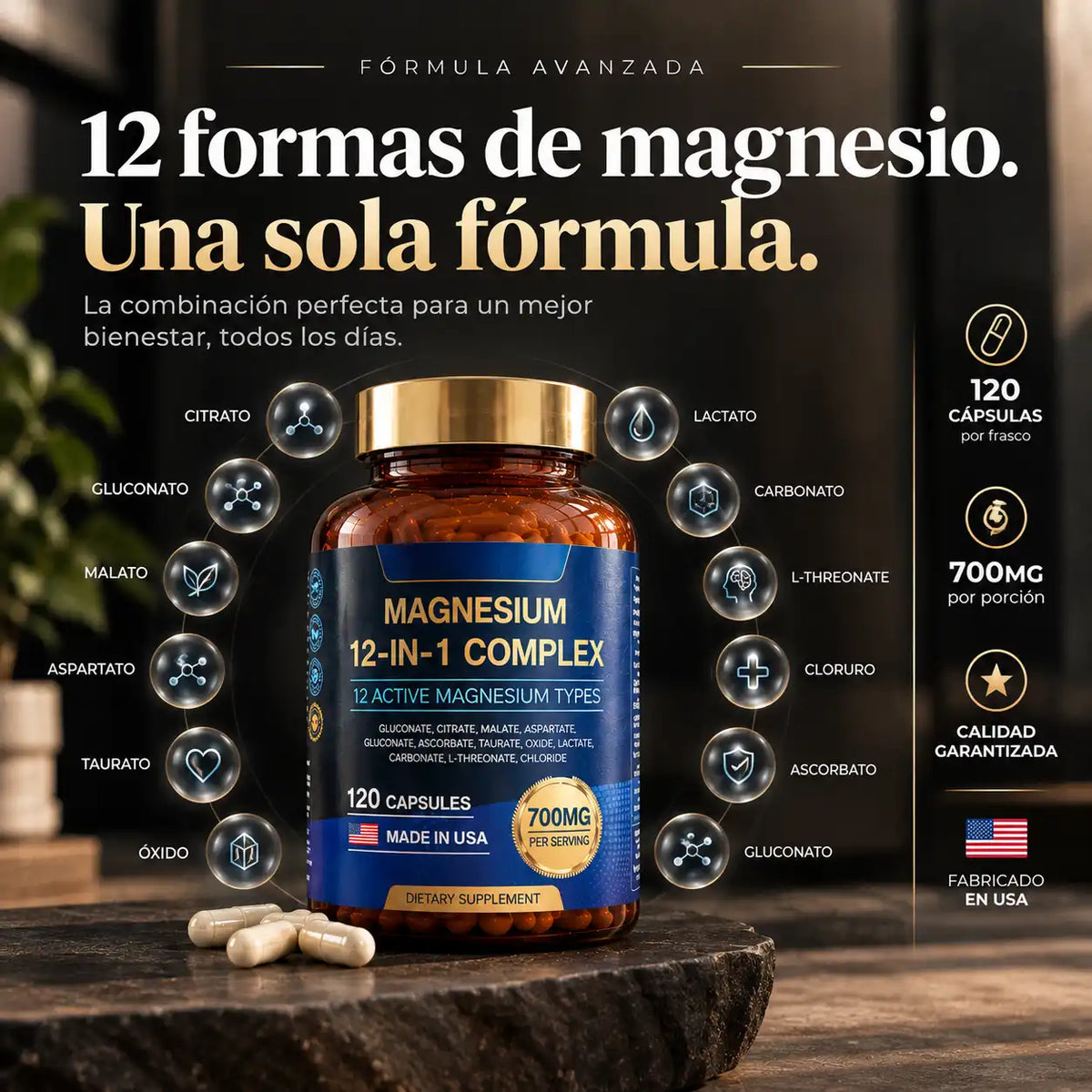 Magnesio 12 en 1 | Duerme Mejor, Vive con Más Energía