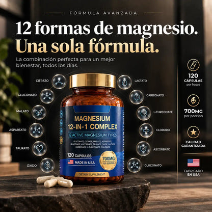 Magnesio 12 en 1 | Duerme Mejor, Vive con Más Energía
