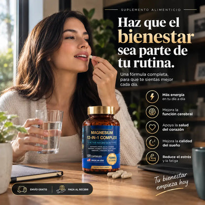 Magnesio 12 en 1 | Duerme Mejor, Vive con Más Energía